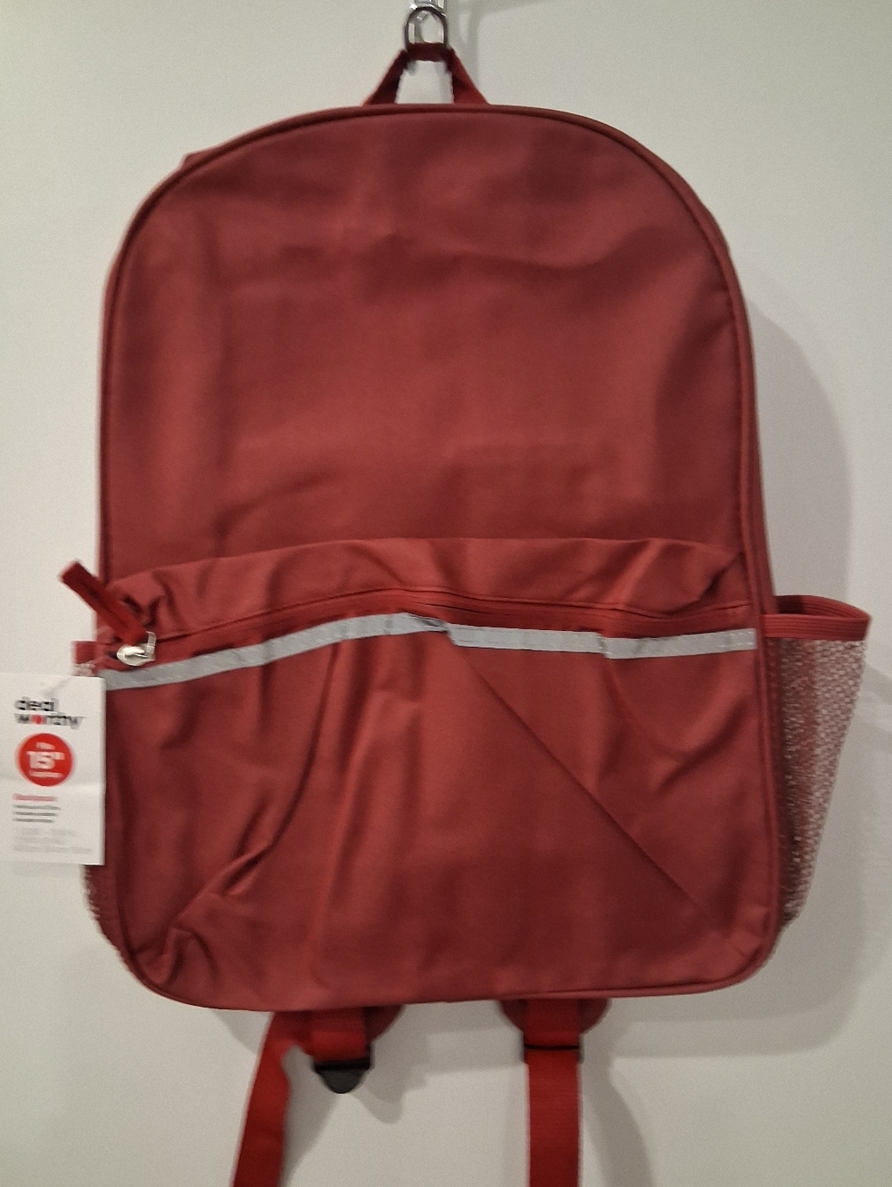 ✅️ NEW FULL SIZE Maroon Red Nylon 15 Inch LAPTOP Backpack w Front Zipper Pocket